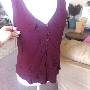 3 Button V-Neck Tank Blouse